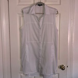 White button up dress